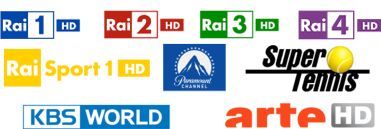 Nos Terminaux compatibles Tivùsat avec le Kit module Cam et l'accès aux chaines italiennes (carte activée)33 chaînes dont 6 chaînes en HD à vie et sans contrainte. RAI1HD, RAI2HD, RAI3HD, RAI4HD, Rai Sport 1 HD et Paramount Channel HD Italy Bouquet diffusé sur Hotbird 13° Est